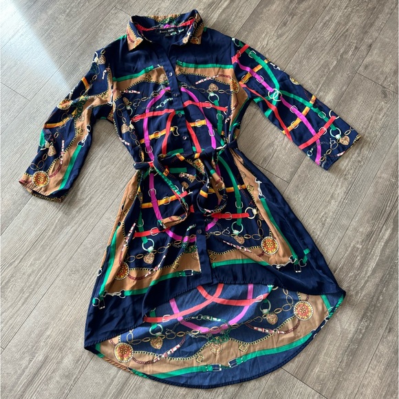 LAST PRICE🍒🤍 SWEET RAIN high low shirt dress with belt 💙 - Picture 3 of 13